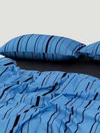 Sky Blue Irregular Stripe Cotton Duvet Cover