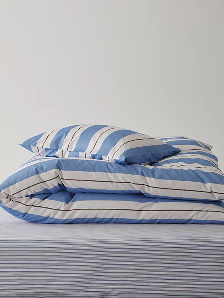 Sky Blue Multi-Stripe Duvet Cover