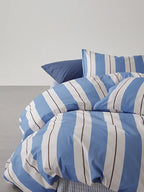 Sky Blue Multi-Stripe Duvet Cover