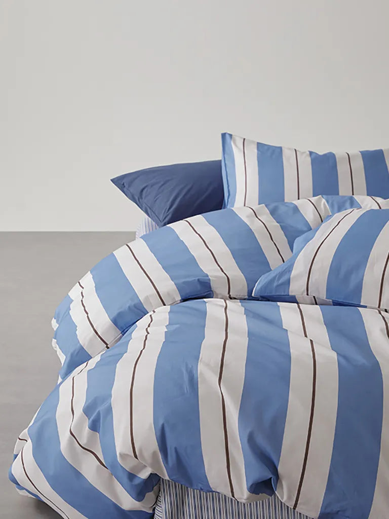 Sky Blue Multi-Stripe Duvet Cover