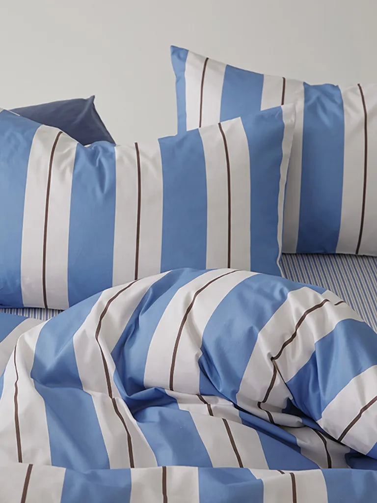 Sky Blue Multi-Stripe Duvet Cover