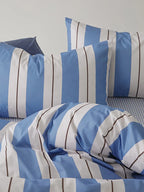 Sky Blue Multi-Stripe Duvet Cover