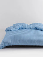Sky Blue Pinstripe Cotton Duvet Cover