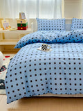 Sky Blue Square Dot Duvet Cover