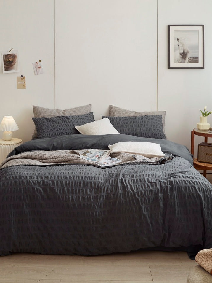 Slate Harbor Cotton Seersucker Bedding Set original reference image 1
