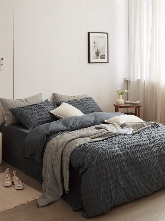 Slate Harbor Cotton Seersucker Bedding Set original reference image 2