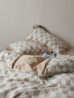 Stone Loft Check Jacquard Cotton Bedding Set original reference image 6