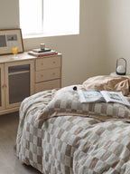 Stone Loft Check Jacquard Cotton Bedding Set original reference image 9
