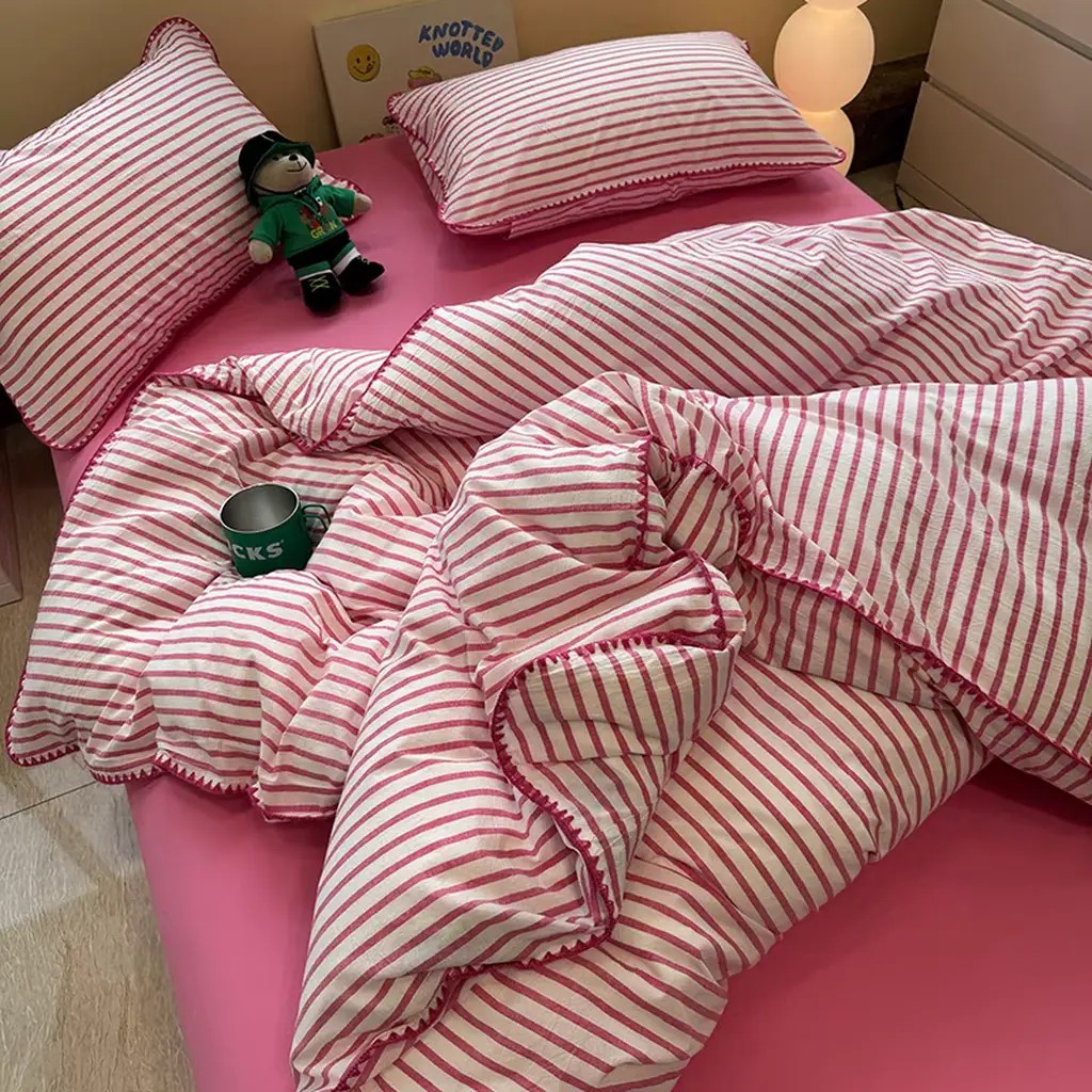 Sweet Stripes Duvet Cover - Pink