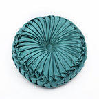 Colorful Round Pleated Velvet Cushion