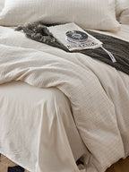 Textured Ribbed Cotton Duvet Cover