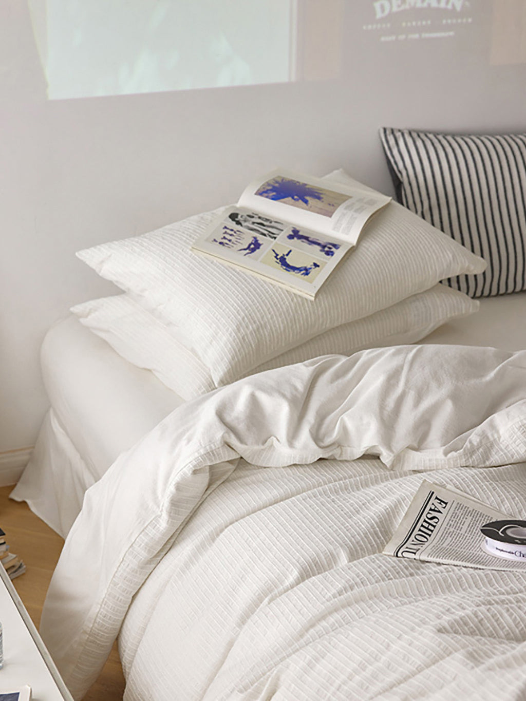 Textured Ribbed Cotton Duvet Cover