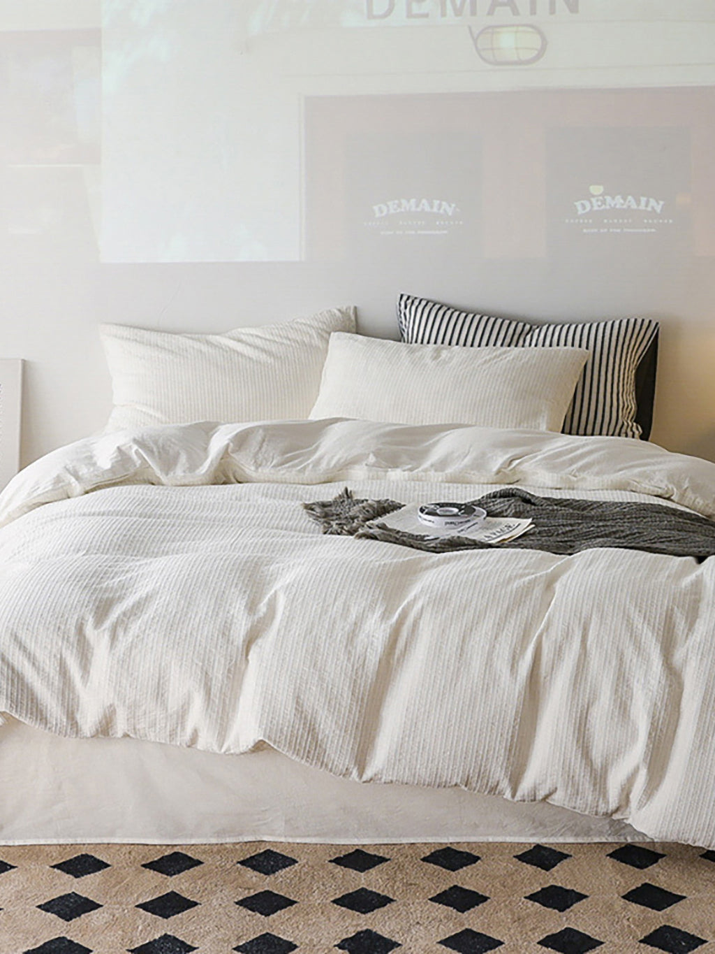 Textured Ribbed Cotton Duvet Cover