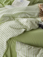 Textured Seersucker Stripe Cotton Duvet Cover