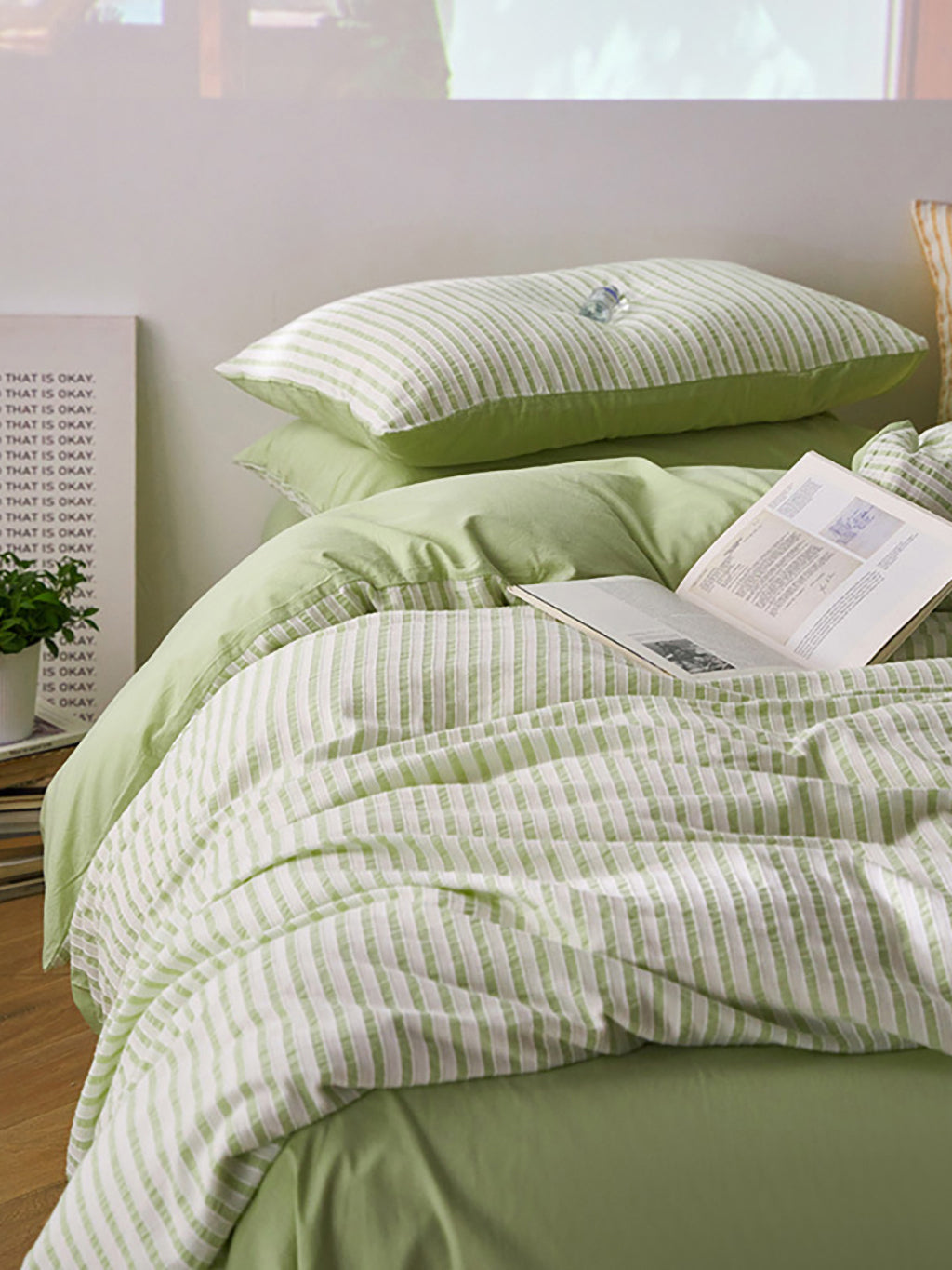 Textured Seersucker Stripe Cotton Duvet Cover