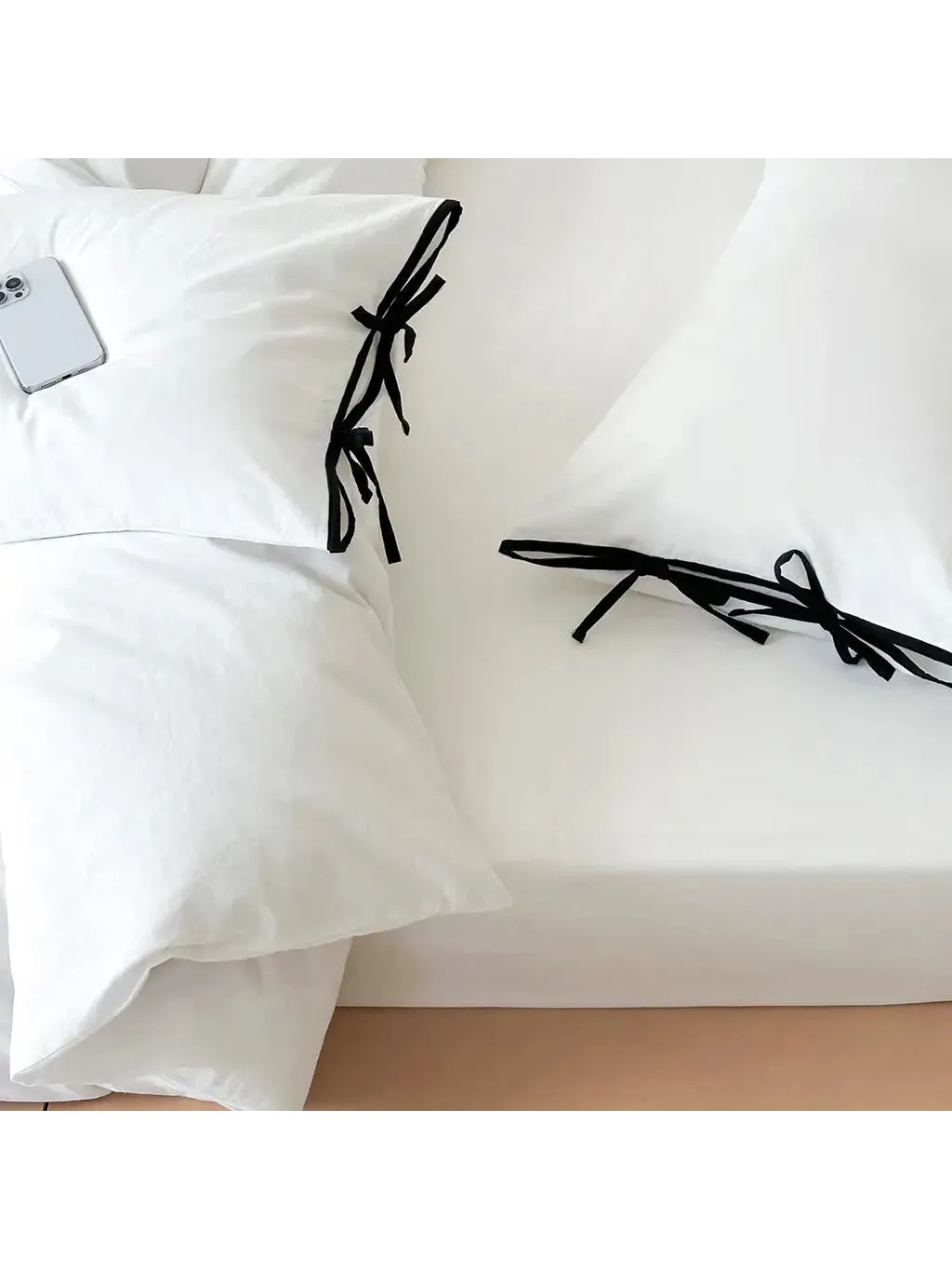 White Bow Tie Cotton Duvet Cover