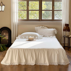 White French Lace Ruffle Duvet Cover