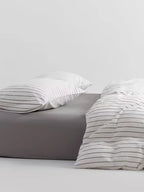 White Pinstripe Duvet Cover
