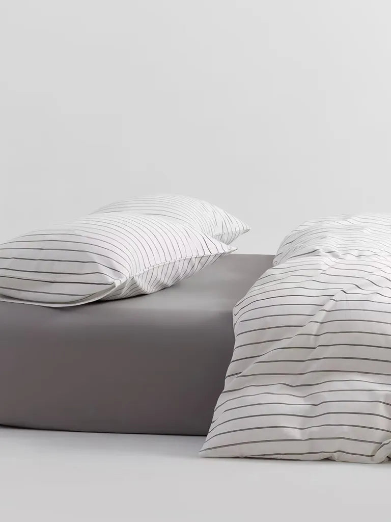 White Pinstripe Duvet Cover