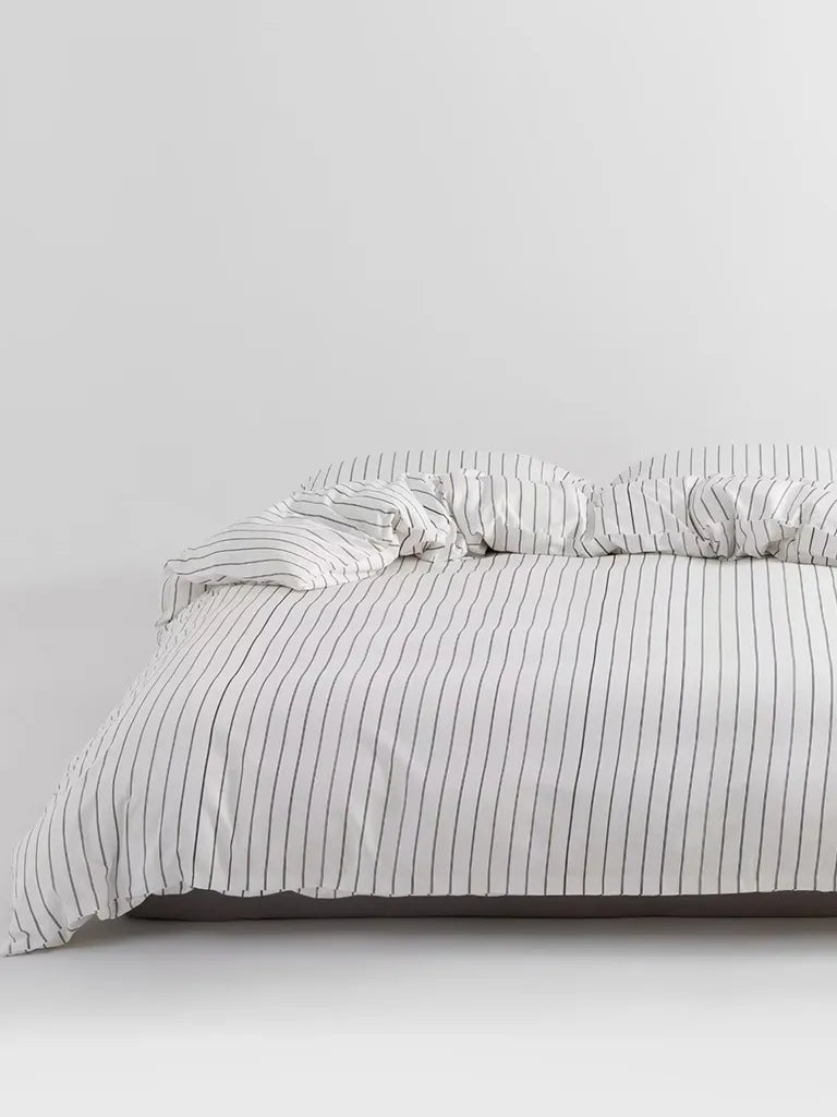 White Pinstripe Duvet Cover