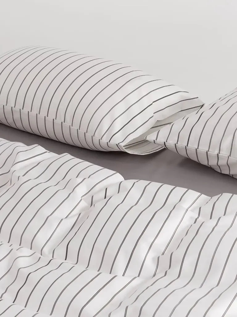 White Pinstripe Duvet Cover