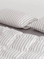 White Pinstripe Duvet Cover