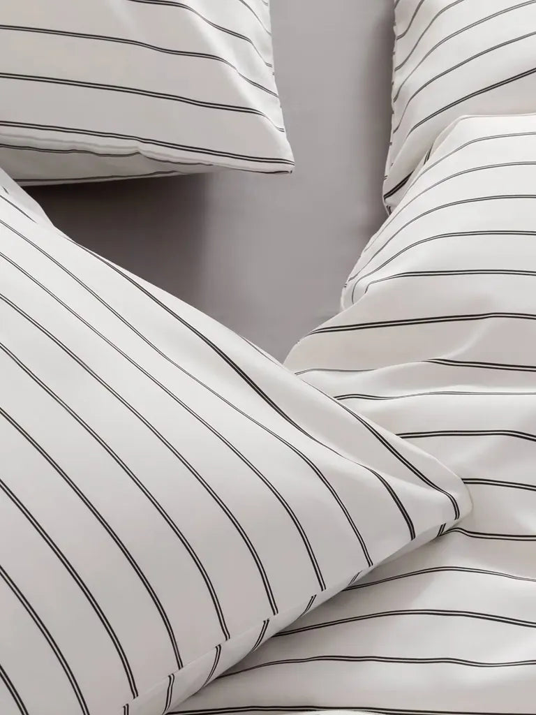 White Pinstripe Duvet Cover