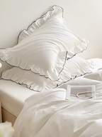 White Ruffled Cotton Duvet Cover