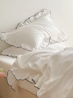 White Ruffled Cotton Duvet Cover