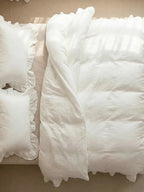 White Ruffled Muslin Duvet Cover