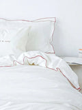 White Ruffled Trim Cotton Duvet Cover