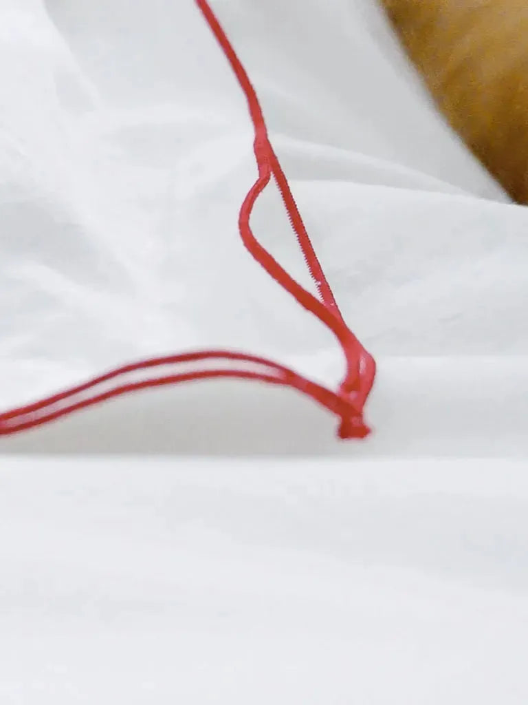 White Ruffled Trim Cotton Duvet Cover