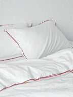 White Ruffled Trim Cotton Duvet Cover