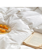 White Ruffled Washed Cotton Duvet Cover