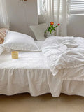 White Ruffled Washed Cotton Duvet Cover