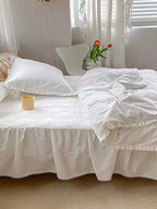 White Ruffled Washed Cotton Duvet Cover