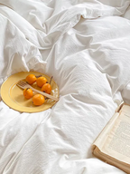 White Ruffled Washed Cotton Duvet Cover