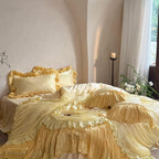 French Ruffle Lace Cotton Sateen Bedding