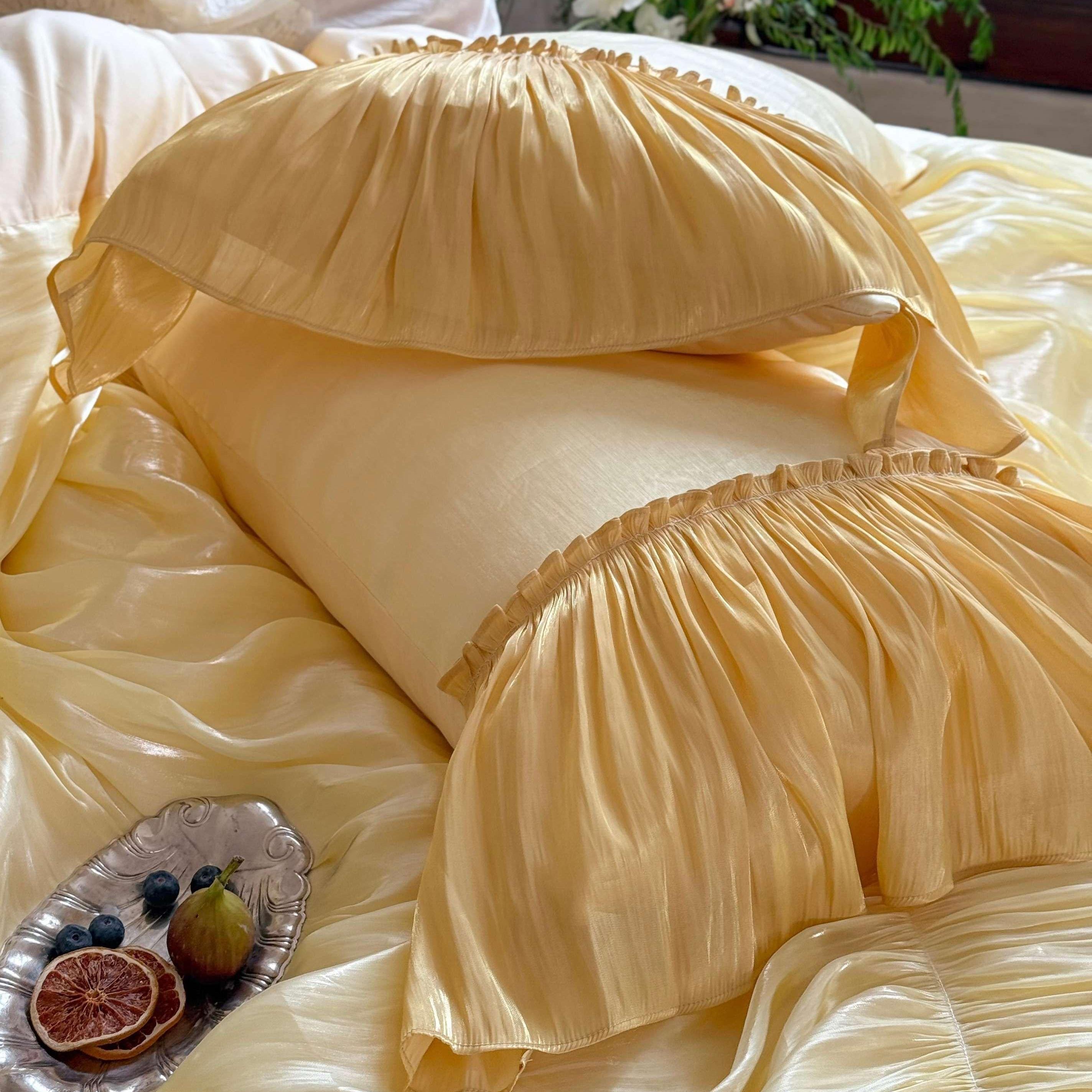 French Ruffle Lace Cotton Sateen Bedding