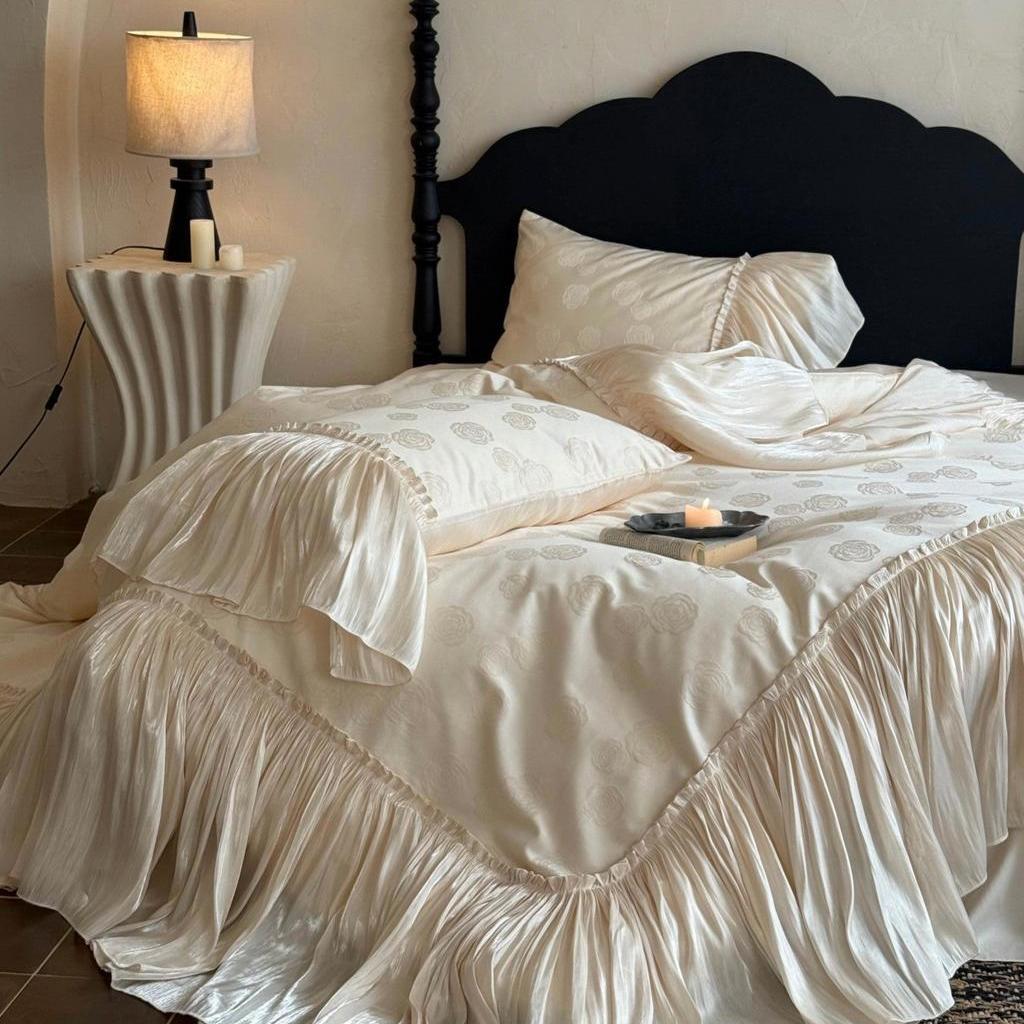 Ivory Ruffle Cloud Tencel Bedding Set