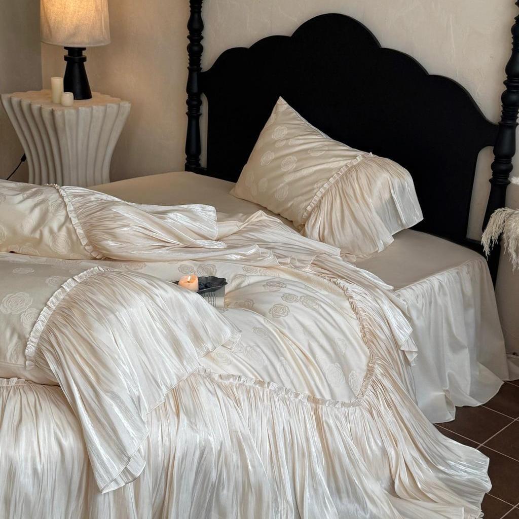 Ivory Ruffle Cloud Tencel Bedding Set