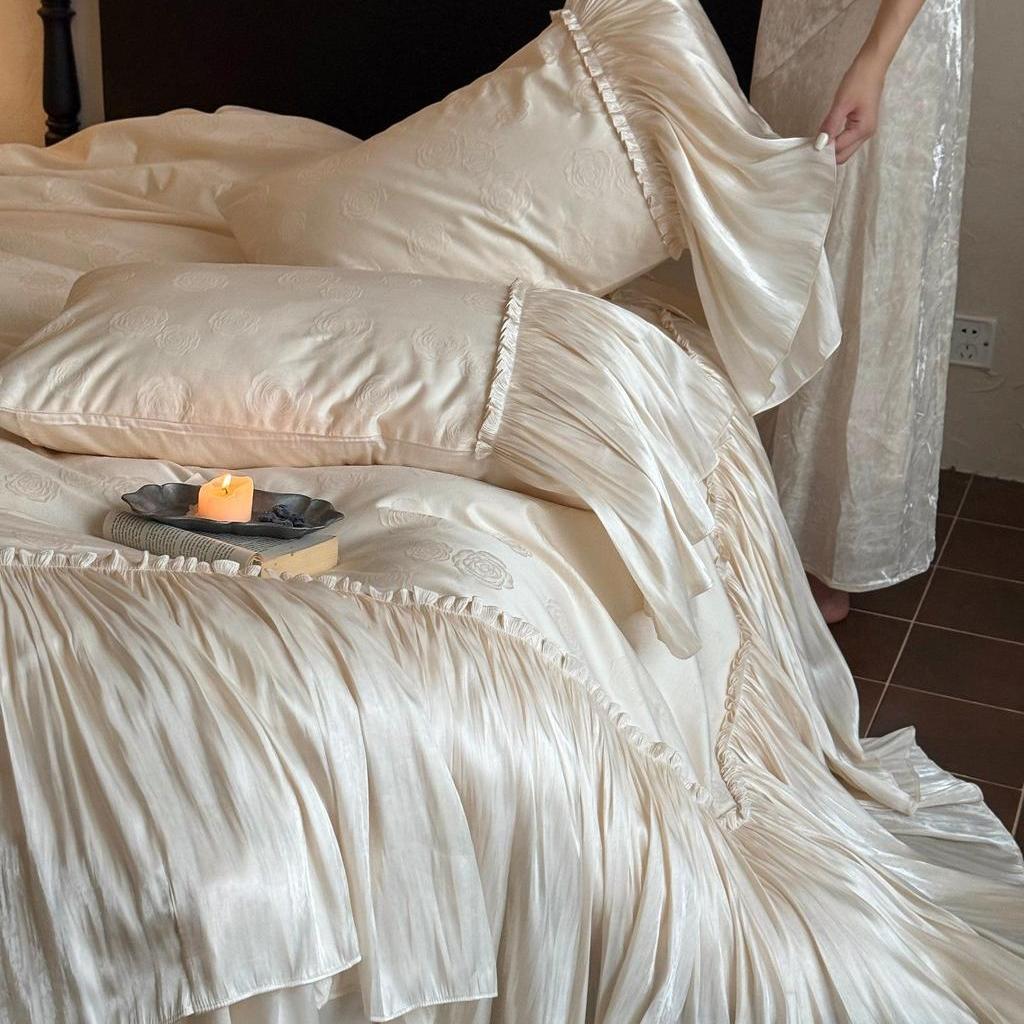 Ivory Ruffle Cloud Tencel Bedding Set