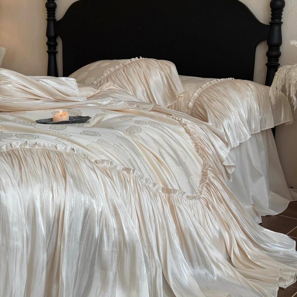 Ivory Ruffle Cloud Tencel Bedding Set