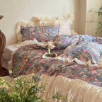 Vintage Oil Garden Ruched Bedding Set