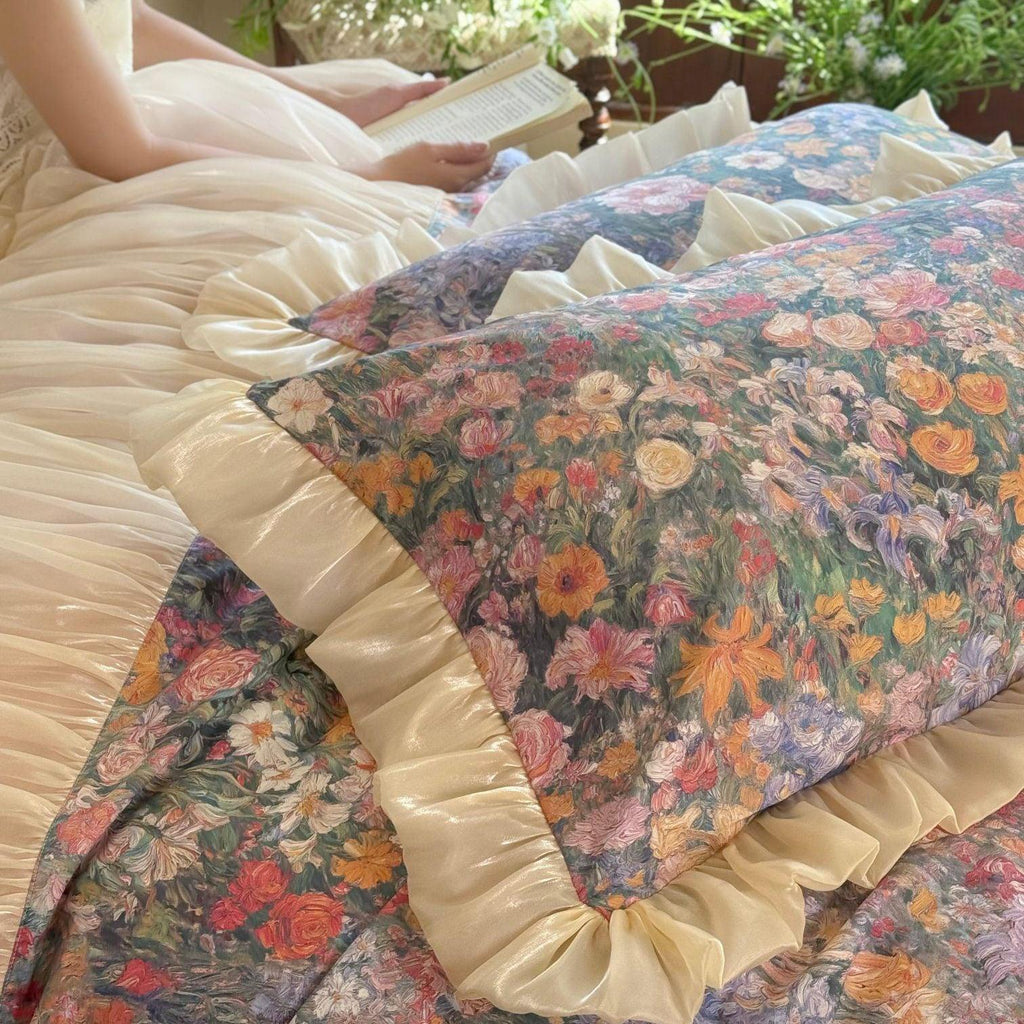 Vintage Oil Garden Ruched Bedding Set