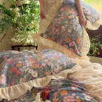 Vintage Oil Garden Ruched Bedding Set
