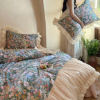 Vintage Oil Garden Ruched Bedding Set