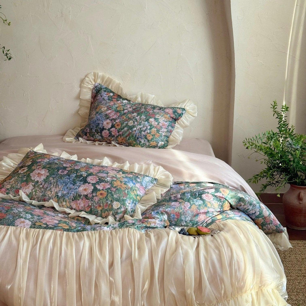 Vintage Oil Garden Ruched Bedding Set