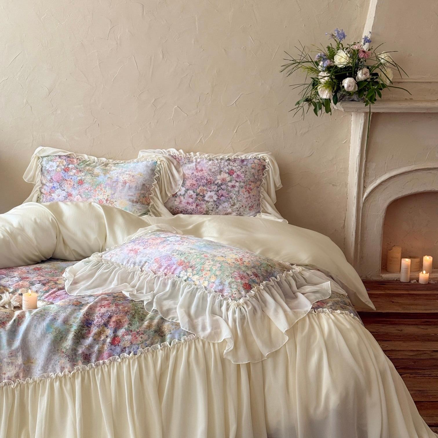 Oil Garden Veil Ruffle Bedding Set