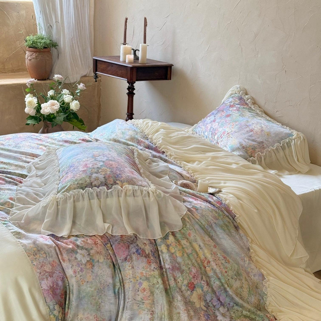 Oil Garden Veil Ruffle Bedding Set